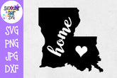 Louisiana State Home with Heart SVG - 50 States SVG - United States SVG